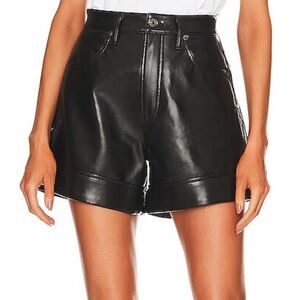 Agolde Black High Waist Women Shorts